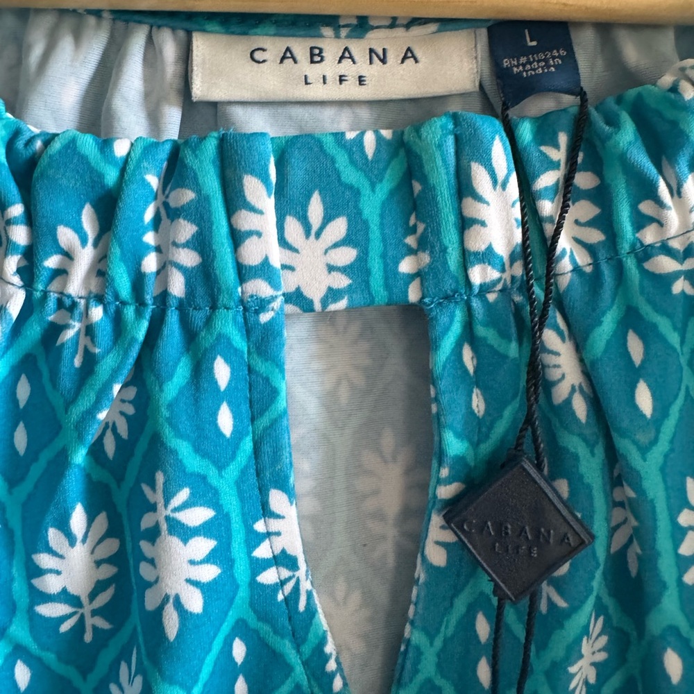 Cabana Life Palm Valley Sleeveless Shift Dress NWT Blue Large - Picture 4 of 7